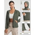thumbnail image 5 of BALEAF Women's Sun Jackets No Insert Lightweight Hiking Hoodie UPF 50+ Workout Mosquito Clothes Long Sleeve UV with 2 Pockets Army Green S, 5 of 7
