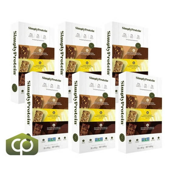 SimplyProtein Barres Protéinées d'Origine Végétale Assortiment - 15 Barres x 40 g (6/caisse)
