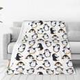 thumbnail image 1 of Fotbe Cute Penguins Manta de Franela Acolchonada con Estampado, Súper Suave y Esponjosa, Extra Grande para Sofá, Cama, Uso Todo el Año-40"x30", 1 of 7