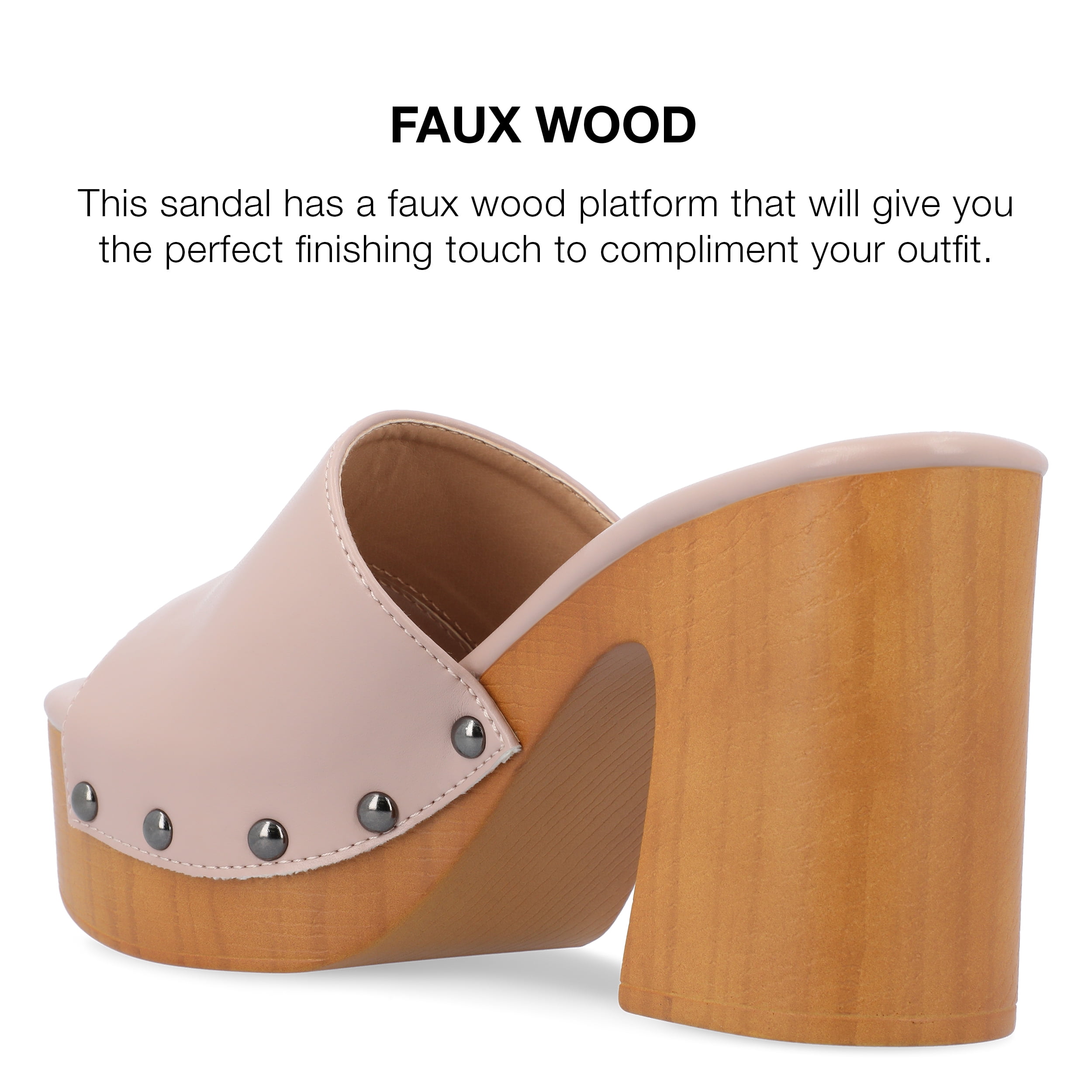 Journee Collection Womens VEDA Round toe Wedge Block Heel