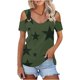 thumbnail image 3 of Camisas de Manga Corta para las Mujeres de Verano Sexy Frío Hombro Suéter Blusa Cuello en V Sólido, Ligero para Diario, 3 of 9