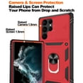 thumbnail image 5 of Jshru for Samsung Galaxy S22 Ultra Case with Slide Camera Cover | 2Pcs Screen Protector, 360°Rotation Ring Kickstand Drop Protector Cover for Galaxy S22 Ultra, Red, 5 of 8