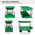 thumbnail image 2 of Folding Outdoor Utility Wagon with 7'' All-Terrain PVC Wheels, Portable Beach Trolley with Double-Layer Oxford Cloth, Collapsible Garden Cart with Extra Canopy and Pocket for Camping, 2 of 9