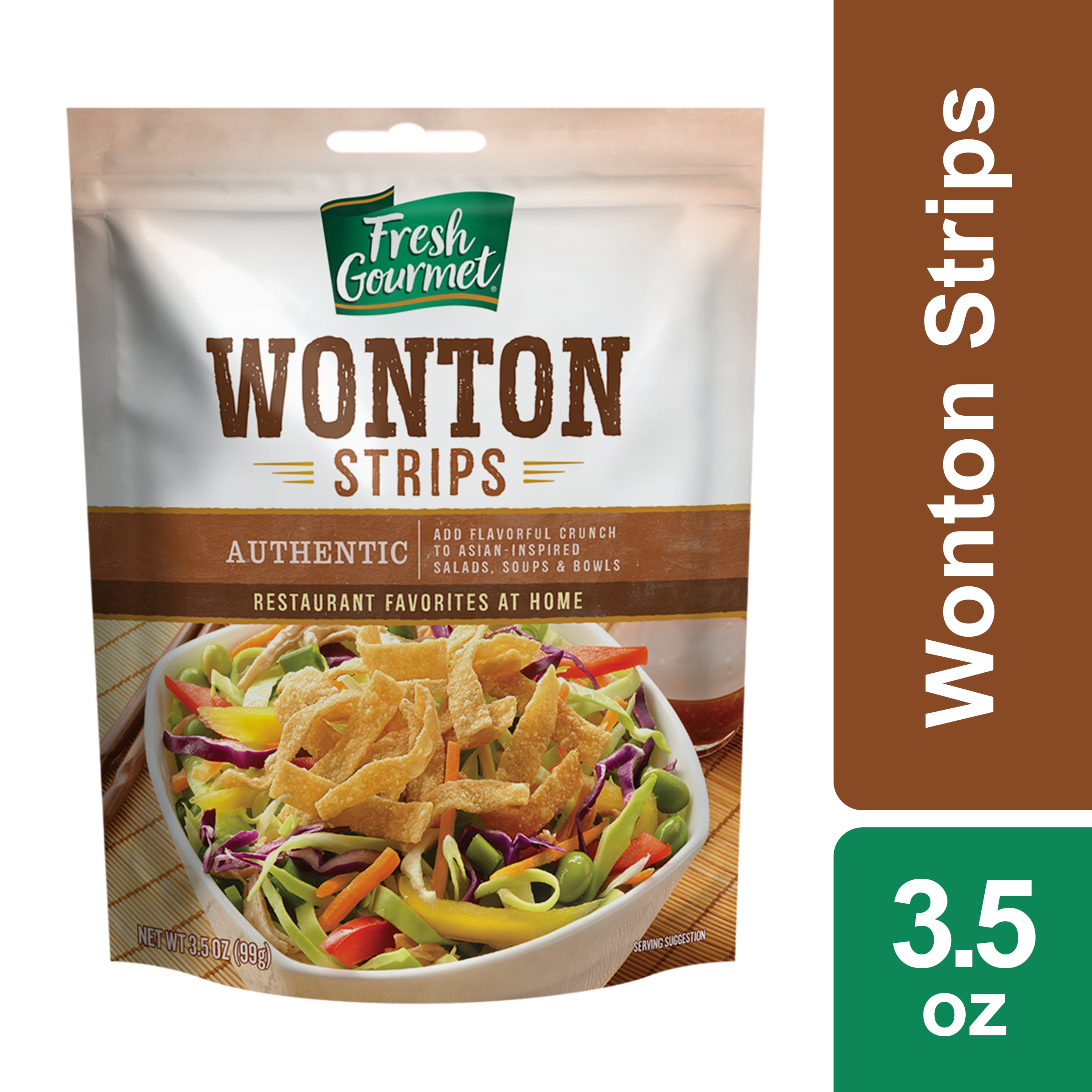 Fresh Gourmet Salad Toppings Wonton Strips, 3.5 oz.