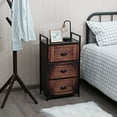thumbnail image 3 of Costway 3 Drawer Fabric Dresser Storage Tower Nightstand Sturdy Steel Frame Closet, 3 of 11