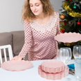 thumbnail image 6 of 50 Pcs Pink Plastic Plates Reusable - Durable and Dishwasher Safe Baby Shower Plates Wavy Daisy Plastic Flower Plate for Party Wedding Birthday Picnics BPA Free (25Guests), 6 of 7