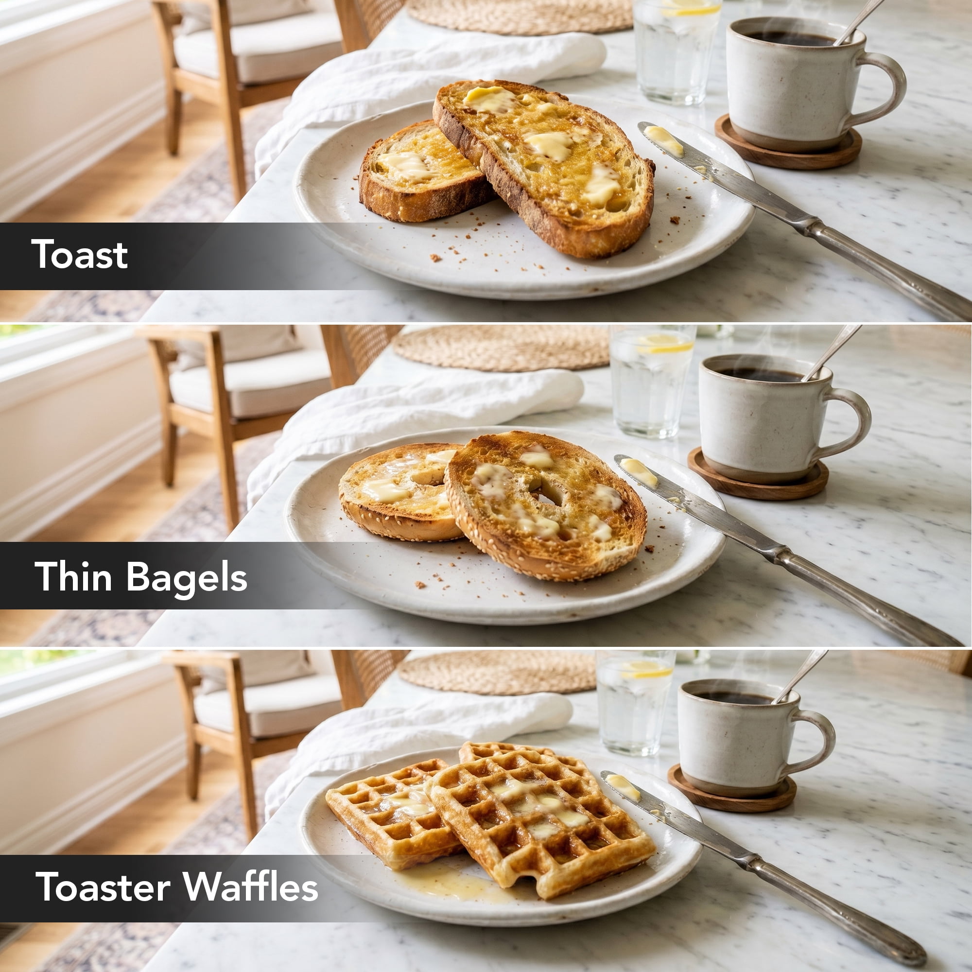 OVENTE Electric 2 Slice Toaster Machine 6-Shade Setting, Black TP2210B | Compact Design and Removable Crumb Tray, 700W Power Perfect for Toasting Bread, Thin Bagels and Waffles