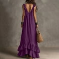 thumbnail image 6 of Ovbmpzd Maxi Summer Dresses for Women Shift Elegant Tiered Purple Dresses Sleeveless Casual V-Neck Dresses Summer Dresses,XL, 6 of 6