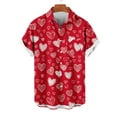 thumbnail image 2 of Awdenio Shirts for Men Hawaiian Shirt for Men Casual Button Down Shirt Short Sleeve Valentine's Day Heart Beach Print Tropical Hawaii Shirts, 2 of 4