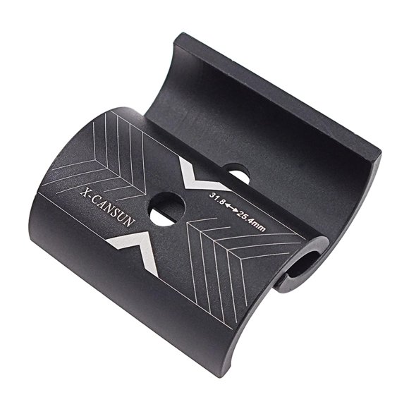 Cuña para manillar de bicicleta, junta de potencia de 25,4 mm a 31,8 mm, casquillo reductor de tamaño Negro