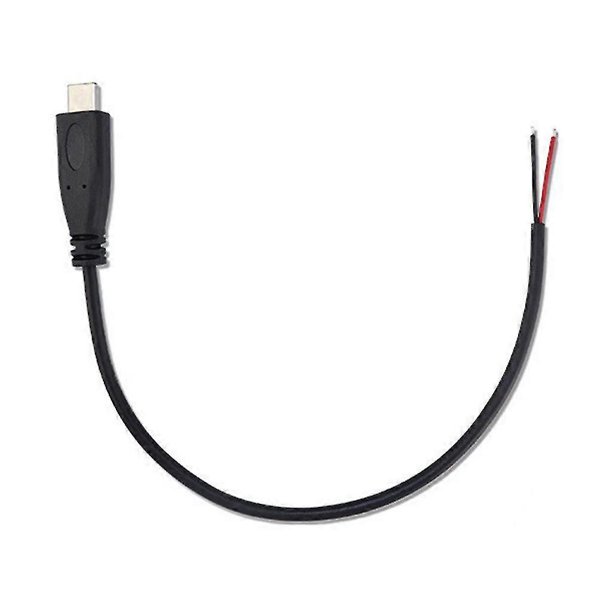 Cable de alimentación USB C de 2 pines con conector flexible, cable desnudo de 22 AWG, compatible con carga de 5 V y 3 A.