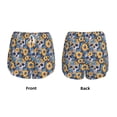 thumbnail image 3 of Fuzoiu Skull daisy yellow blue Print Women's Athletic Shorts, Double-Layer Running Shorts with Pocket,Women's Workout Shorts for Yoga, Gym, and Workouts-XX-Large, 3 of 7