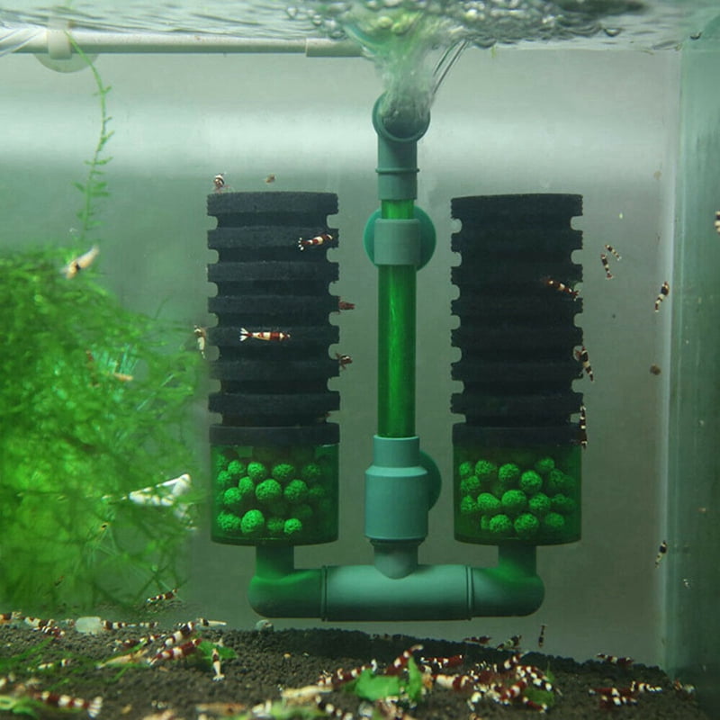 4X S Double Head Water Filter Aquarium Fishtank Sponge Water Filter Air Pump Fish Tank Cleaning Filter