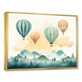 thumbnail image 3 of Designart "Hot Air Balloon Harmony Green and Red Watercolor IV" Extra Large Transportation Framed Wall Art - Modern Green Hot Air Balloon Hallway Framed Wall Art Decor, 3 of 7