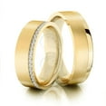 thumbnail image 1 of 18k Yellow Gold Polished Satin Flat Ladies And Mens Wedding Band 6mm, 1 of 2