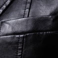 thumbnail image 4 of Hulanddfd Men Blazer Long Sleeve Lapel Collar Button Down Faux Leather Loose Fit Casual Outwear Lightweight Comfortable Everyday Wear, 4 of 8