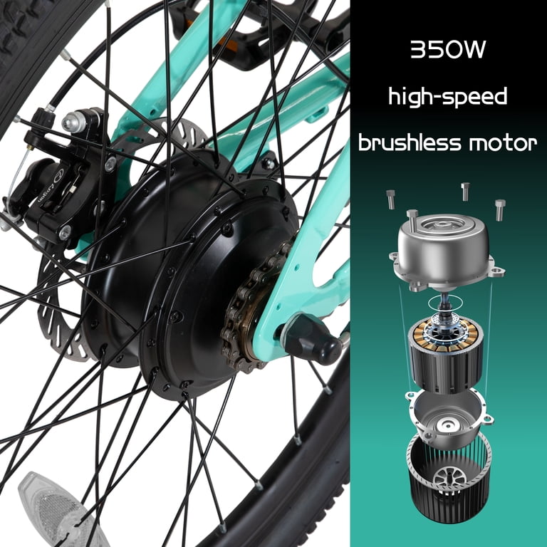Joystar, Electric Bike for Kids 7+, 250W Brushless Motor, Green