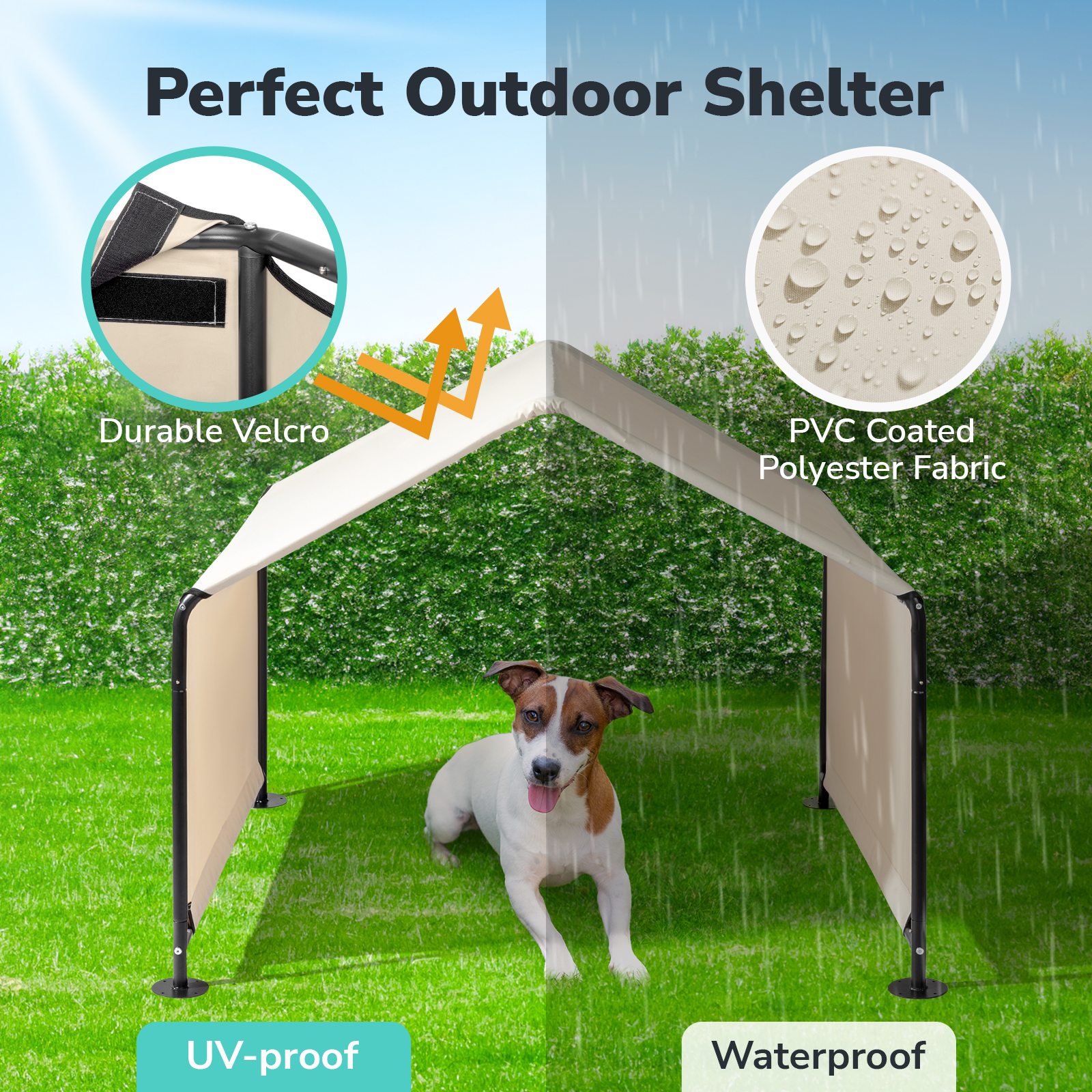 Dog Tent for Large Creamy, 4*4*3.3 Ft