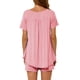 thumbnail image 5 of Conjunto de ropa de dormir de mujer Sexy con cuello en V Top Shorts camisón de dormir, rosa, M Inevent AP001530-17, 5 of 7