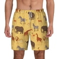 thumbnail image 2 of Picia Cute Animals pattern Mens Swim Trunks with Compression Liner Stretch Beach Shorts Quick Dry with Zipper Pockets No-Chafing Board Shorts-3X-Large, 2 of 9