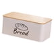 thumbnail image 2 of Panera de acero al carbono con tapa de bambú, de una sola capa, ideal para repostería, ideal para encimeras de cocina, pan casero, donas y galletas. Blanco, 2 of 9