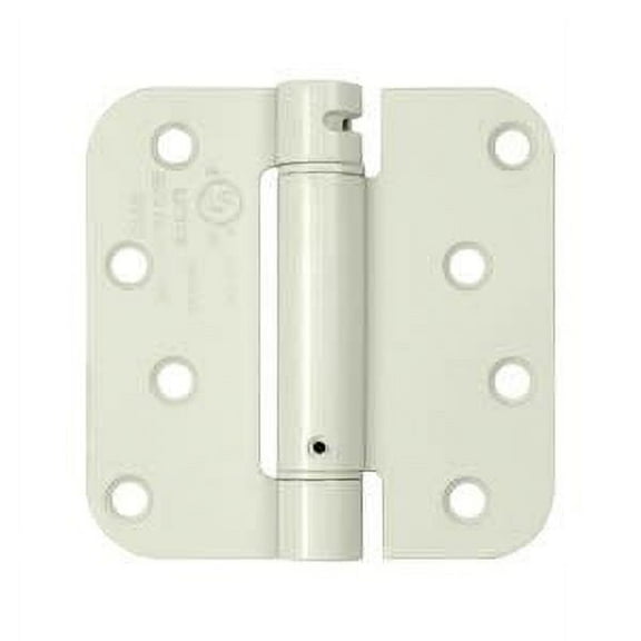 Deltana DSH4R5USPW 4" x 4" 5/8" Radius Spring Hinge; Prime Coat Finish