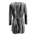 thumbnail image 5 of Pompotops Women Casual Long Sleeve Gradient Bandage Striped Printed Drawstring Pocket Draw Back Dress, 5 of 5