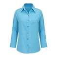 thumbnail image 5 of Endives Womens Shirt Button Down Shirts Drop Shoulder Cotton Long Sleeve Shirt Solid Color Comfortable Womens Top, 5 of 6