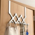 thumbnail image 5 of Luoshdecor Hanging Door Hat Storage Rack,Iron Foldable Adjustable Wall-mounted Hat Rack, 4 Hooks Door Hanger Towel Holder for Cloakroom Doors, Bedroom Doors, 5 of 7