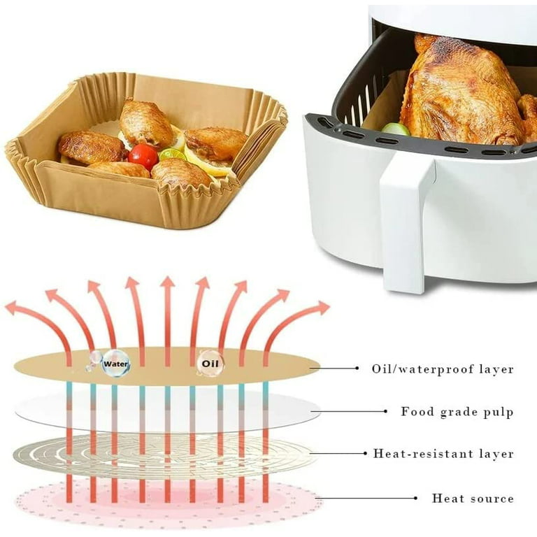 Square Air Fryer Disposable Paper Liner Non-Stick Baking Paper Liners  WaterProof