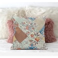 thumbnail image 4 of Arizona Floral Patches Suede Zippered Pillow W Insert in Orange Yellow 18 x 18, 4 of 7