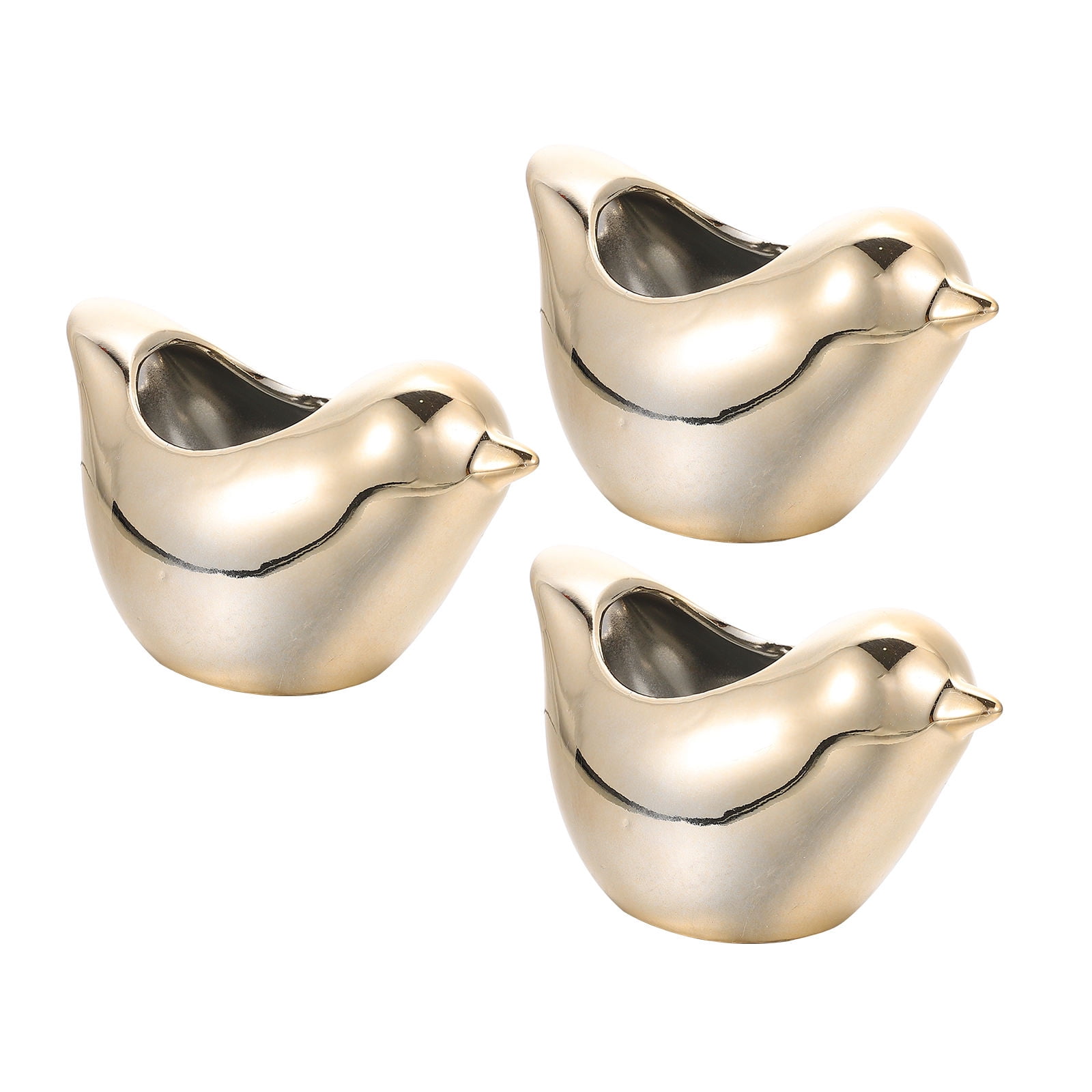 NUOLUX Pot Planter Cartoon Ceramic Flower Pot Golden 3Pcs