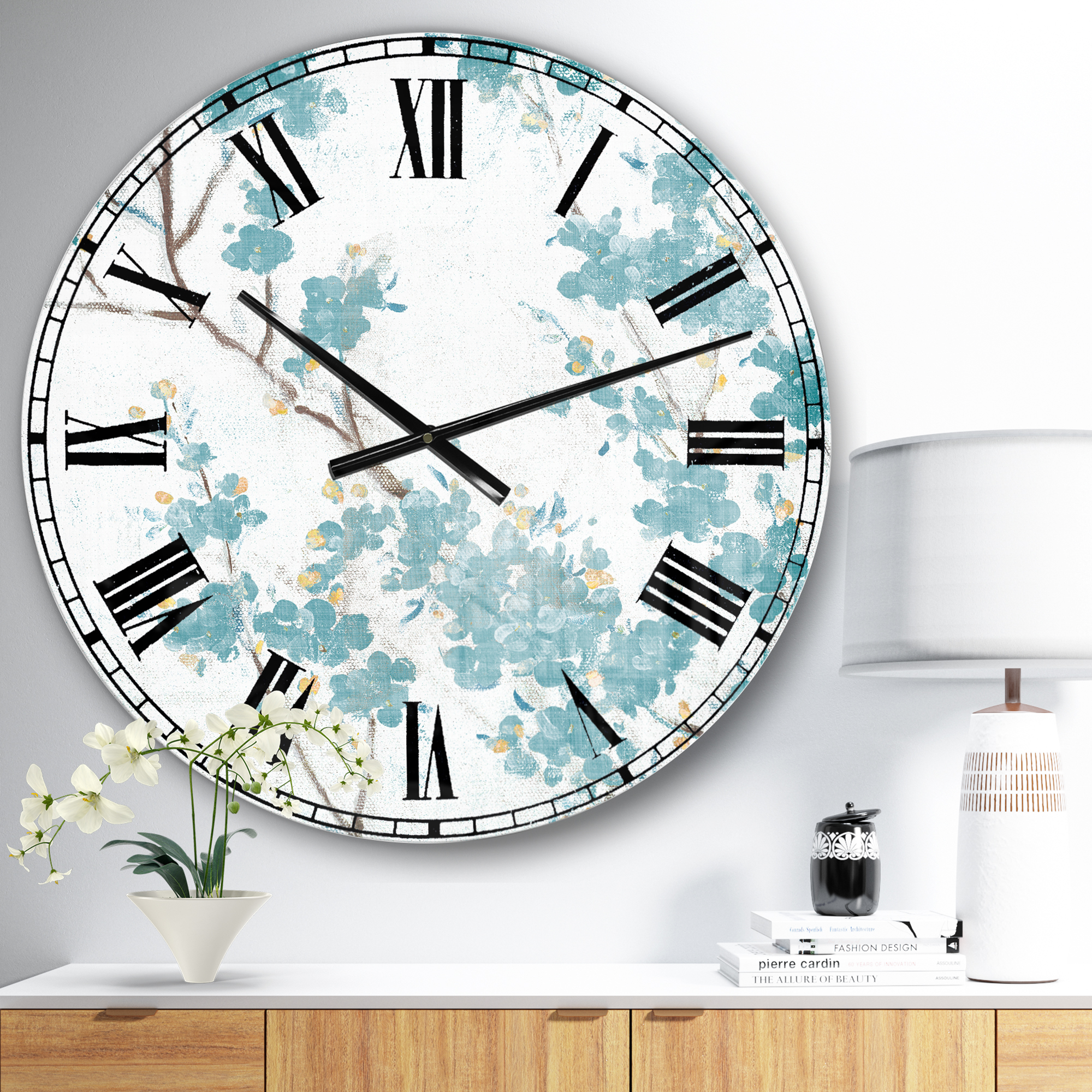 Designart Oversized Multicolor Analog Round Modern Traditional Wall Clocks, CLM30514-C23