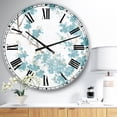 thumbnail image 2 of DesignArt Teal Cherry Blossoms II Large Wall Clock, 2 of 2