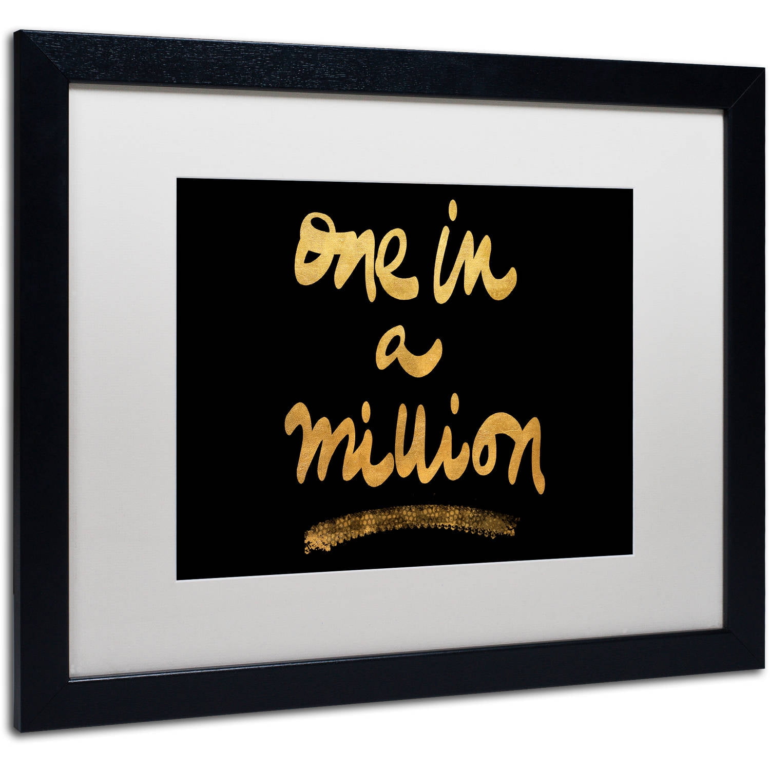 Trademark Fine Art "Million On Black" Canvas Art by Lisa Powell Braun, White Matte, Black Frame