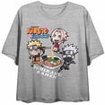 thumbnail image 4 of Naruto Shippuden Chibi Characters Eating Ramen Athletic Heather Women's Crop-XS, 4 of 7
