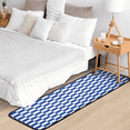 thumbnail image 5 of CURLYOOT Checkerboard Runner Rug 2'x6' Washable Kitchen Runner Rug Indoor Non Slip Laundry Rugs Blue White Floor Carpet for Hallway Kitchen Entryway Bedroom Living Room, 5 of 9