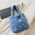 thumbnail image 3 of husxh Soft Plush Solid Portable Travel Purse Women Shoulder Handbags Retro Autumn Winter Clutch Handbag for Ladies Girl Gift, 3 of 9