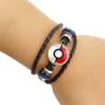 thumbnail image 2 of 4 piezas Pokemon Go Fairy Ball pulsera de cuero Retro Punk cuerda de mano tejida multicapa, 2 of 5
