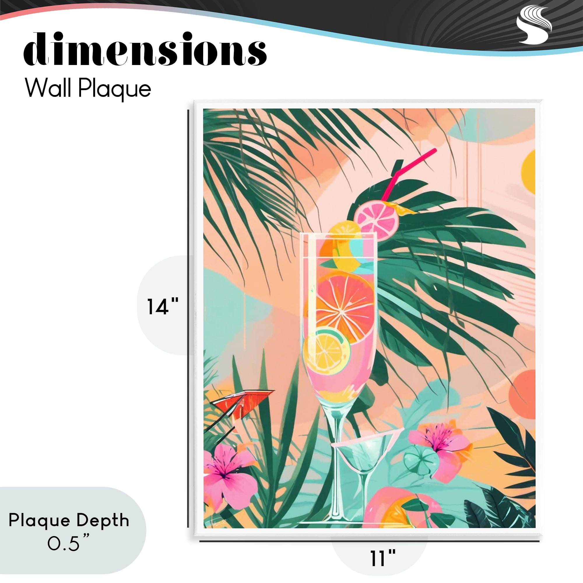 Stupell Industries Jungle Lemonade Cocktail Wall Plaque Art, design by Tabz Jones