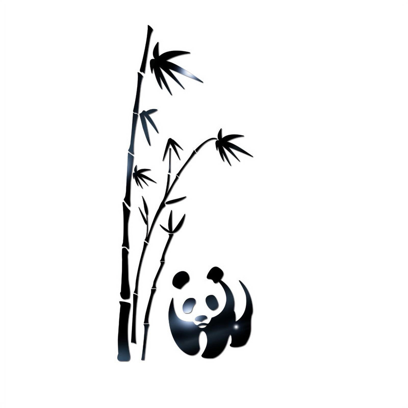 Luxury Bamboo Black Eye Ring Cat Home Decoration Middle Library Mirror Sticker/wall decor