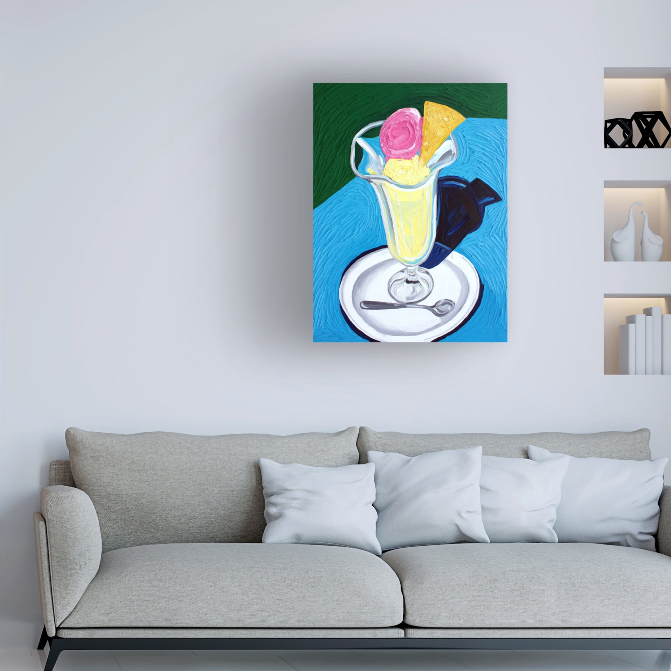 Trademark Fine Art Alice Straker Raspberry and Vanilla Ice Cream Canvas Wall Art