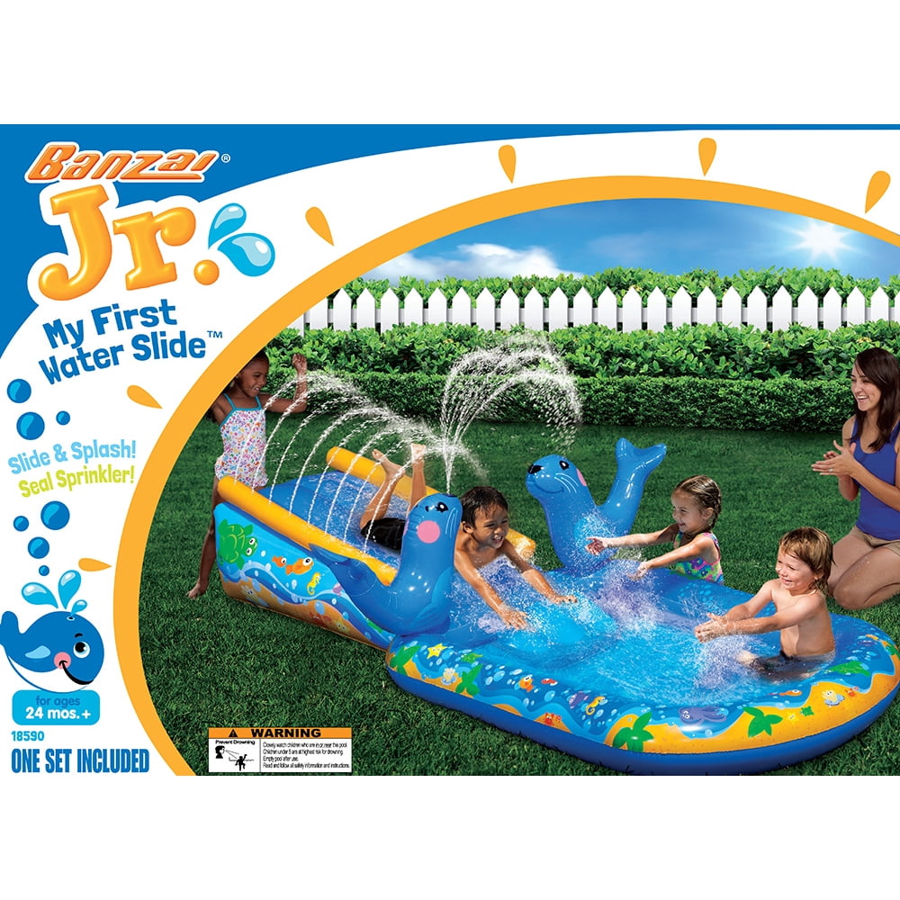Banzai My First Water Slide (Inflatable Backyard Summer Aqua Fun ...
