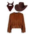 thumbnail image 2 of Attire Set Featuring Fringe Leather Jacket Hat Bandana and Carnival for Formal Themed Events, 2 of 4