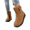 thumbnail image 2 of Womens Winter Snow Boots With Warm Fur Lining Comfortable Booties Non Slip Waterproof Outdoor Shoes (Khaki,42), 2 of 4