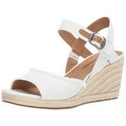 Lucky Brand Women's Mindra White Open Toe Platform Summer Espadrille Wedge Sandal (5.5, White)
