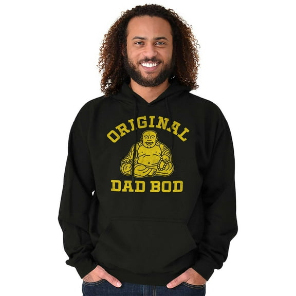 Funny Father Original Dad Bod Buddha Men's Big & Tall Graphic Hoodie Brisco Brands 2X