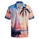 thumbnail image 1 of Camisas de Lino para Hombres, Manga Corta Camisa de Boliche Vintage con Cuello Cubano, Botón de Verano de Playa Casual, 1 of 1