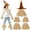 Brown, variant on Joyfy 6 Pcs Halloween Scarecrow Costume Set,Scarecrow Costume Accessories Decoration with Scarecrow Hat and Scarecrow Skirt Raffia Neck Foot Hand Straws for Party Accessory Halloween Decoration