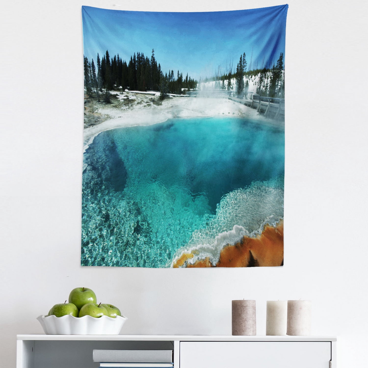 Yellowstone Designs Yellowstone Tapestry, Hot Clear Spring and Evergreen Forest in ...